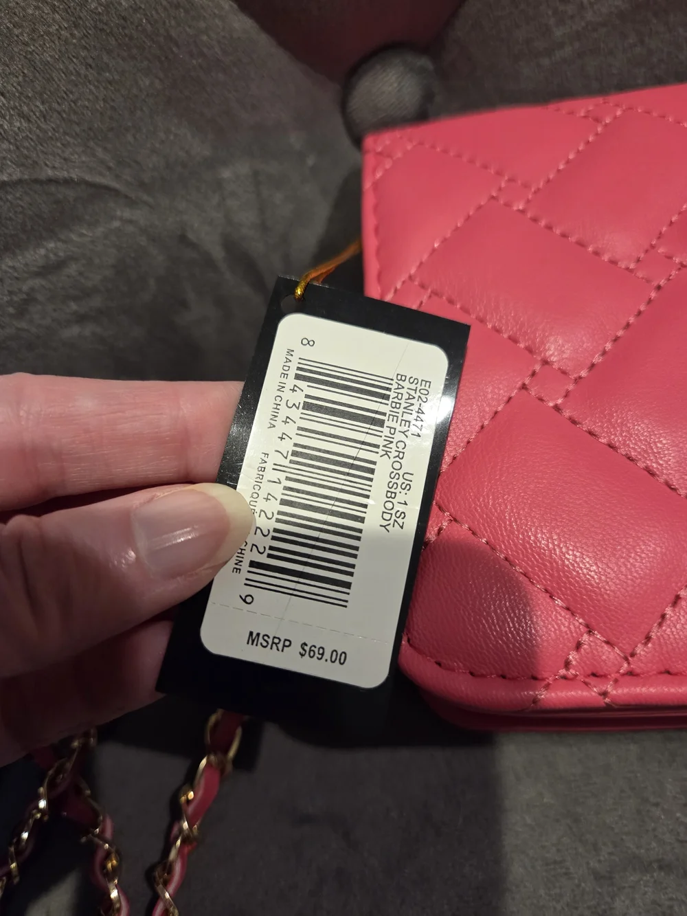 bebe Quilted Crossbody Bag - Pink